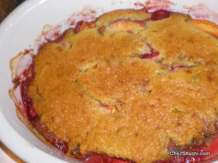  peach and strawberry cobbler